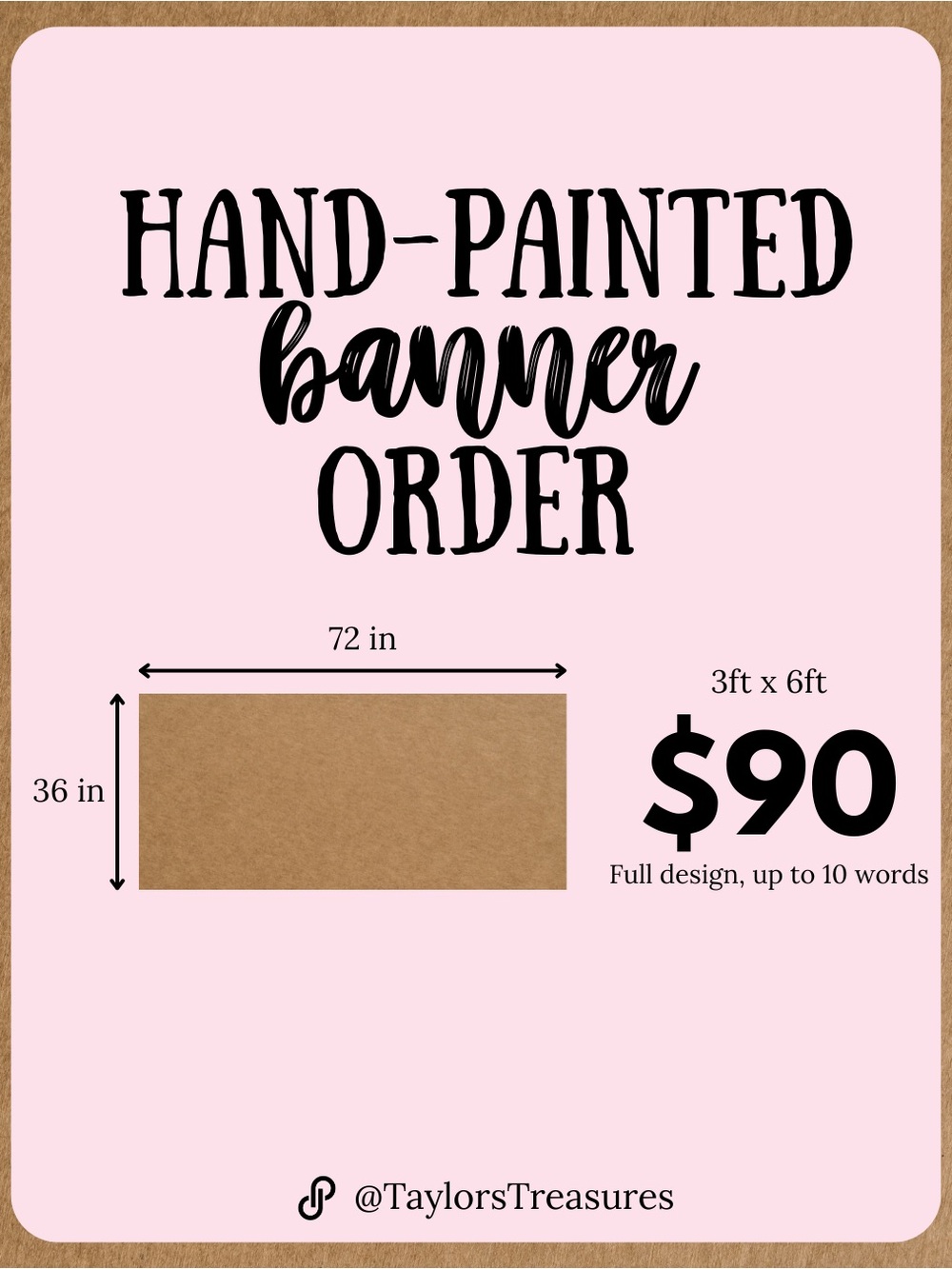 Hand-Painted Custom Banner — 3ft x 6 ft